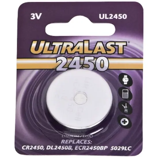 Ultralast&reg; UL2450 CR2450 Lithium Coin Cell Battery in Silver image {1}