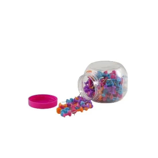 JAM Paper Push Pins Assorted Colors 150/Jar 2 Jars/Pack (22433543a) 22433543A image {1}