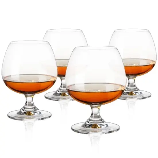 True Snifter Glasses Brandy Bowls, Cognac Balloon Glass for Bourbon, Whiskey, Whisky, Scotch, Stemmed cocktail glass set, 14 Ounce, Crystal, Set Of 4 image {8}