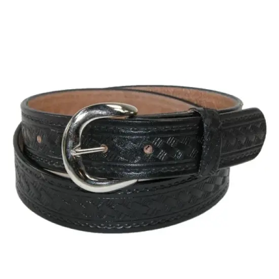 CTM Men's Big & Tall Leather Western Belt with Removable Buckle image {2}