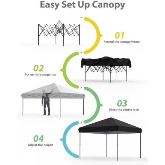 Garvee 10x10 Pop Up Canopy Tent Outdoor Canopy One-Person Set Up Heavy Duty Commercial Instant Tent Shelter, 4-Sidewall image {3}