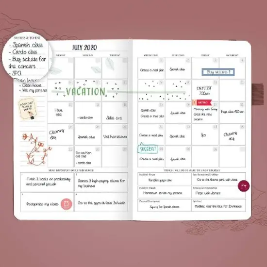 Undated Planner Weekly 5.5"x8" Rose Gold - Legend Planner image {3}