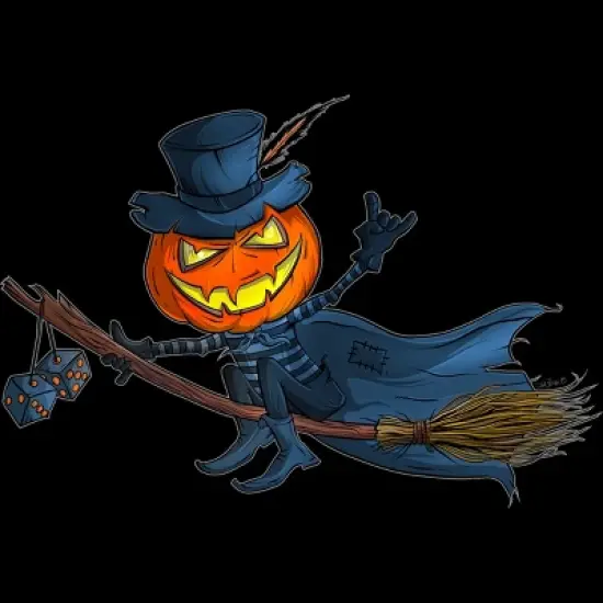 Boy's Design By Humans Halloween flying pumpkin By officegeekshop T-Shirt image {1}