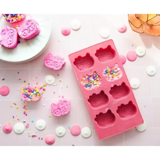 Silver Buffalo Sanrio Hello Kitty Hearts Silicone Ice Cube Tray | Makes 8 Cubes image {8}
