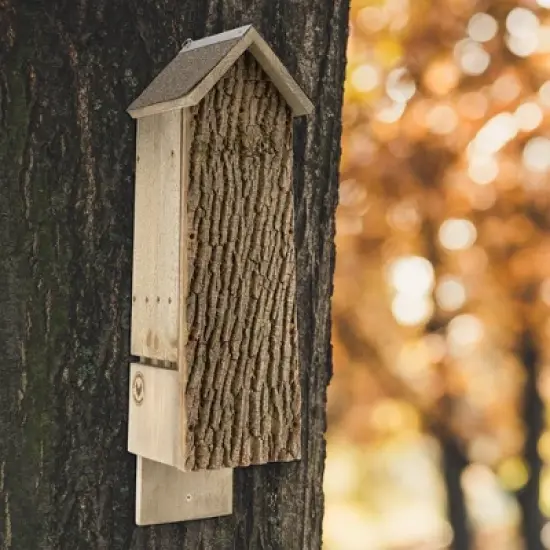 Uncle Dunkels Quadruple Chamber Bat House; Rustic Handmade Backyard Rocket Box Bat Shelter Box image {1}