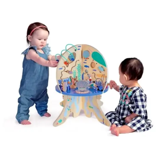 Manhattan Toy Deep Sea Adventure Wooden Toddler Activity Center with Clacking Clams, Spinning Gears, Gliders and Bead Runs image {3}