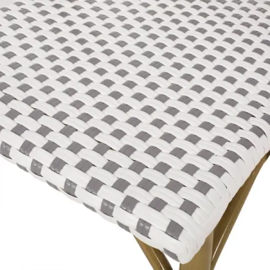 Christopher Knight Home Elize 4pk Outdoor French Cafe Chairs - Gray/White/Bamboo image {9}