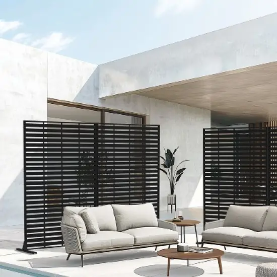 PexFix 72 in. H x 47 in. W Black Outdoor Metal Privacy Screen Wall Applique image {3}