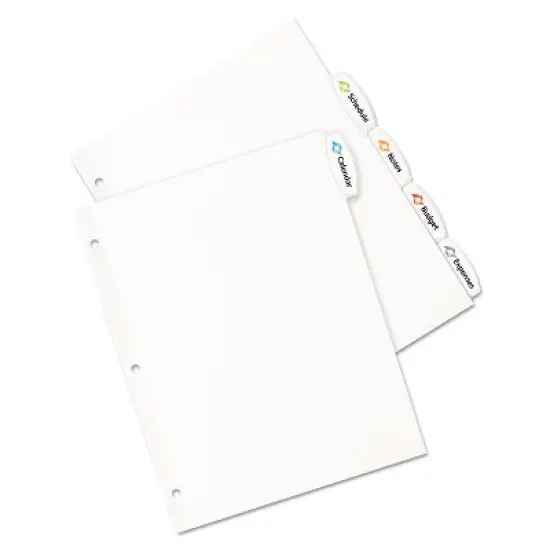 Avery Big Tab White Label Tab Dividers 5-Tab Letter 14434 image {5}