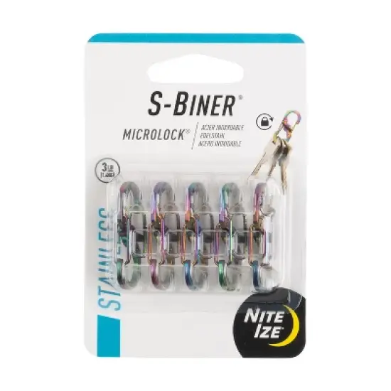 Nite Ize S-Biner MicroLock Stainless Steel, 5 Pack (2 Pack) image {7}