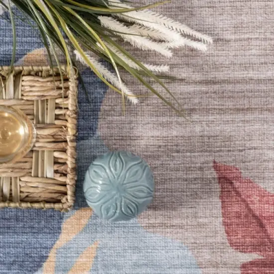 nuLOOM Caprice Floral Jungle Machine Washable Indoor/Outdoor Patio Area Rug image {5}