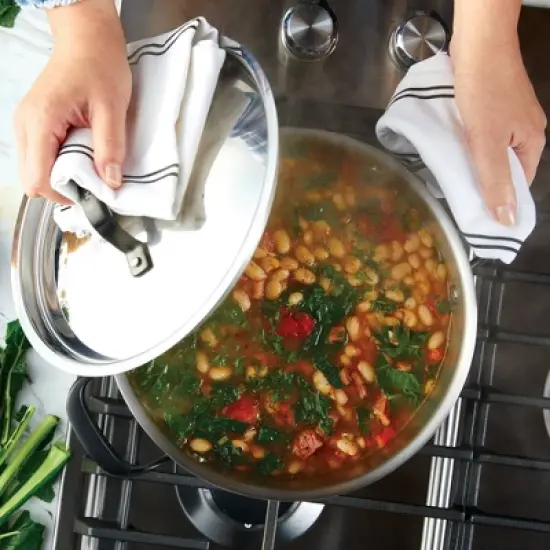 KitchenAid 6qt 5-Ply Clad Stainless Steel Induction Stockpot with Lid Silver image {3}