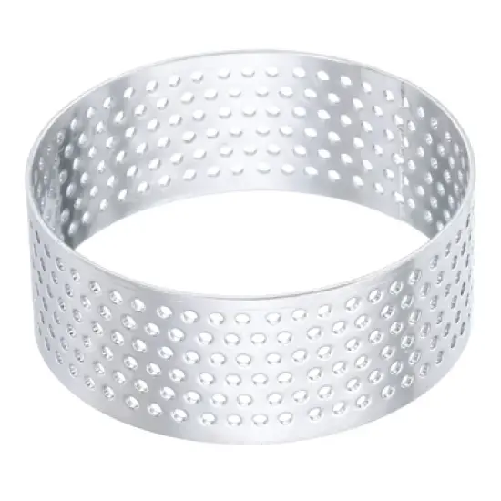 Unique Bargains Stainless Steel Non-Stick Perforated Baking Dessert Round Cake Ring image {4}