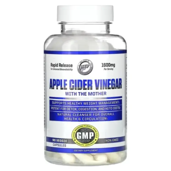 Hi Tech Pharmaceuticals Apple Cider Vinegar With The Mother, Rapid Release, 90 Veggie Capsules (800 mg per Capsule) image {3}