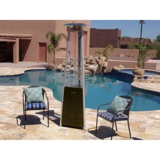 Hammered Metal Tall Glass Tube Portable Patio Heater - Golden Bronze - AZ Patio Heaters image {6}