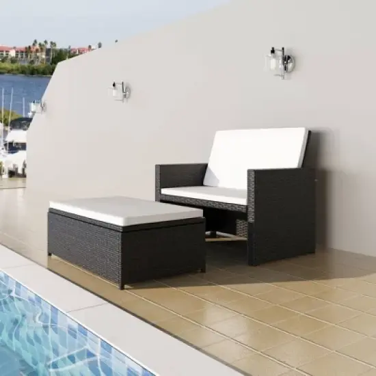 vidaXL Outdoor Furniture Set Black Powder-coated steel Medium image {1}