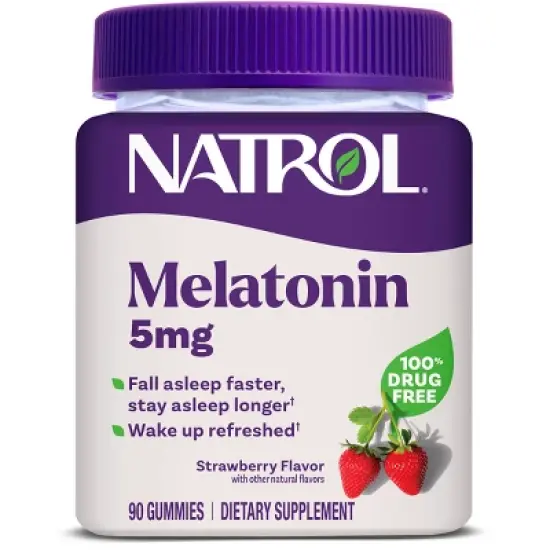 Natrol Melatonin 5mg Sleep Aid Gummies - Strawberry - 90ct image {11}