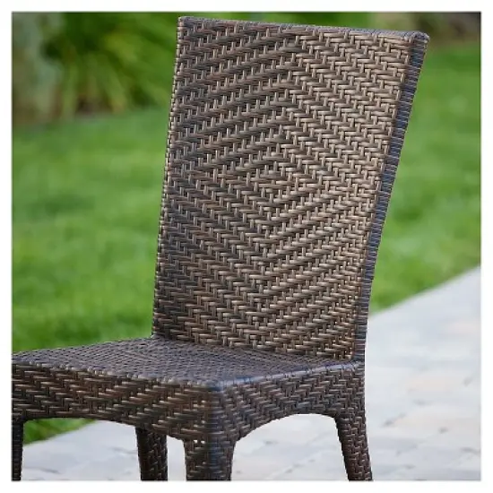 Brooke Set of 2 Wicker Patio Chairs - Multi Brown - Christopher Knight Home image {2}