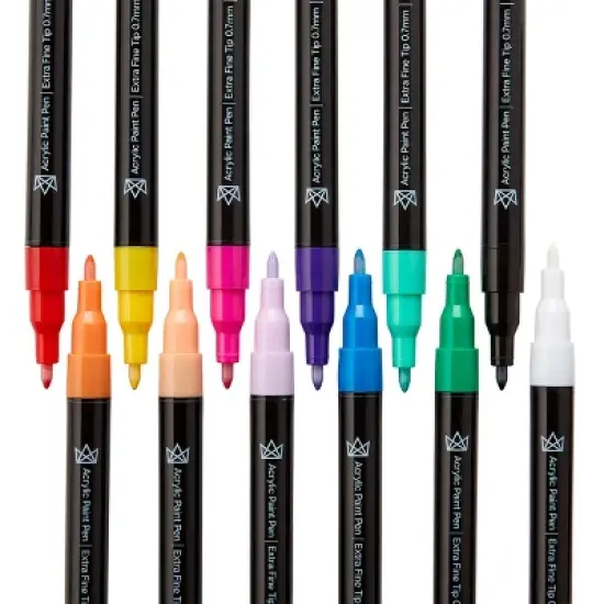 KINGART Pro Paint Pens Extra Fine Tip, 12 Colors image {3}