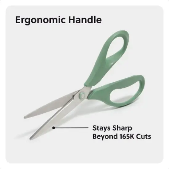 U Brands 8" U-Eco Stainless Steel Ergonomic Scissors Grass image {4}
