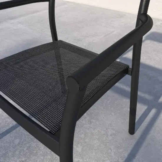 Amazonia Axe 9pc Aluminum Rectangular Patio Dining Set Black image {5}