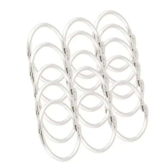 Unique Bargains Scrapbooking Loose Leaf Binder Rings Keyring Book Silver Tone 1.8 Inch Dia 15 Pcs image {2}