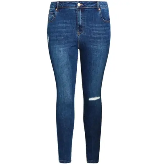 Women's Plus Size Asha Spirit Crop Jean - mid denim | CITY CHIC image {3}