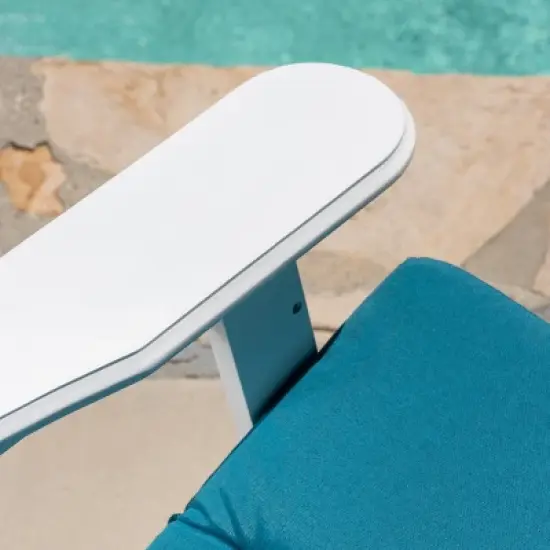 Malibu 2pk Acacia Adirondack Chairs - White/Teal - Christopher Knight Home image {3}