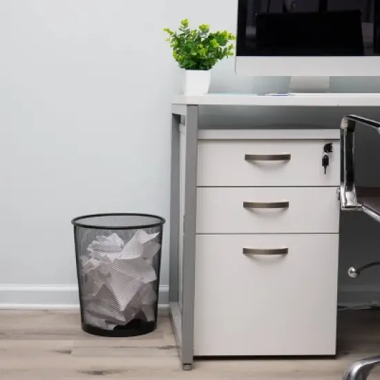 Mind Reader Network Collection Waste Paper Basket Set of 3 Black: Office Supplies & Desk Organization Set, Plastic image {1}