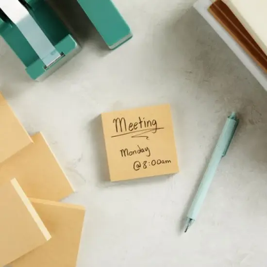 Juvale 6-Pack Kraft Paper Sticky Notes 3x3 Inch, Brown Self-Adhesive Memo Notepad Set, Self-Stick Note Pads for Office, Work, Home, 100 Sheets Per Pad image {2}