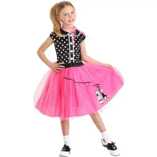 HalloweenCostumes.com Girl's Classic Sock Hop Halloween Costume | Kid's 50's Retro Rock and Roll Attire for Themed Parties image {3}