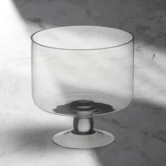 ARTLAND Glass Trifle Bowl with Classic Modern Design, Clear, For Round Dessert - Cakes, Pastries, Ice Cream - Dishwasher Safe image {2}