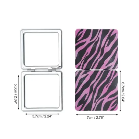 Unique Bargains Folding Makeup Mirror Black Purple 1 Pc image {1}