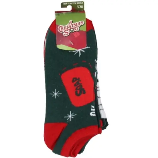 A Christmas Story Ralphie Inspired 5-Pack Ankle No-Show Socks For Men And Women Multicoloured image {2}