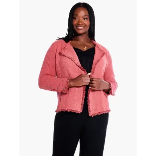 NIC + ZOE Fringe Mix Knit Jacket image {1}