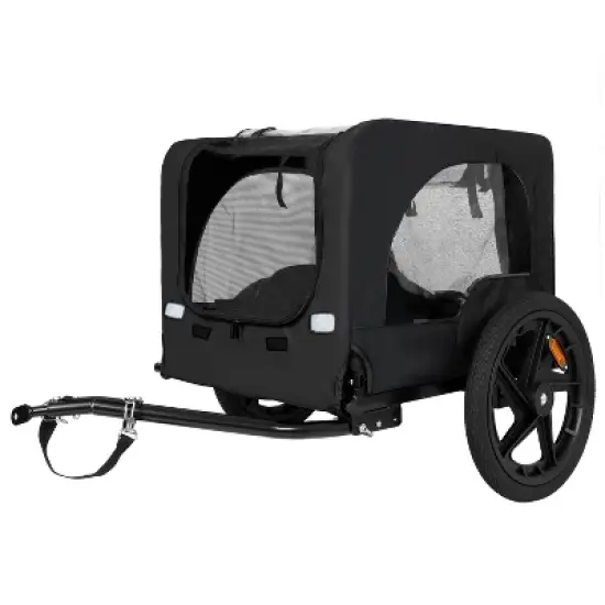 Racxily Outdoor Heavy Duty Collapsible Pet Bike Trailer with Wheels & Universal Hitch Foldable Dog/Cargo Carrier Cart for Bicycles image {12}