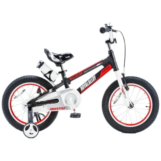 RoyalBaby Space No. 1 Freestyle Kids Bicycle Bike w/Handbrake, Coaster Brake, Training Wheels, and Water Bottle for Boys & Girls Ages 3 to 5 image {1}