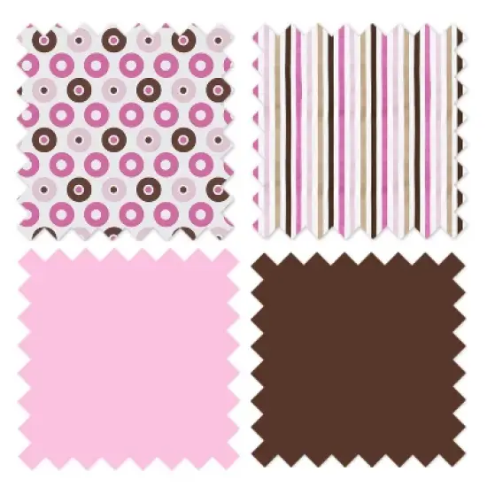 Bacati - Mod Dots/Stripes Crib Rail Guard Covers Set of 2 Pink/Chocolate image {4}