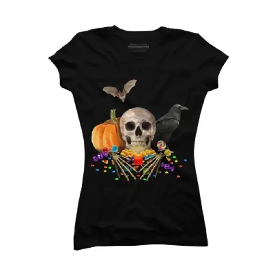 Junior's Design By Humans Halloween candy keeper By MomaArt T-Shirt image {3}