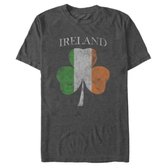 Men's Lost Gods St. Patrick's Day Distressed Irish Clover Flag T-Shirt image {4}