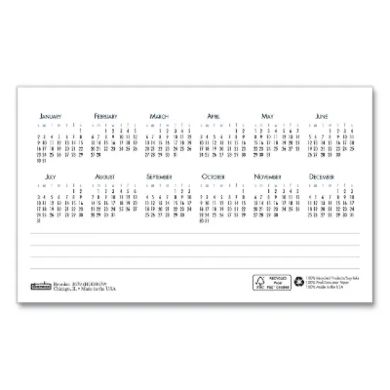 Bar Harbor Recycled Desk Tent Monthly Calendar, 7 x 4.25, White/Blue Sheets, 12-Month (Jan to Dec): 2026 image {2}