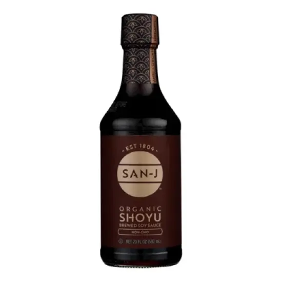 San-J Organic Shoyu Brewed Soy Sauce - Case of 6/20 fz image {1}