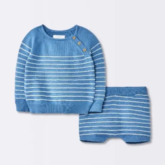 Baby Boys' Striped Sweater Set - Cloud Island&trade; Blue image {4}