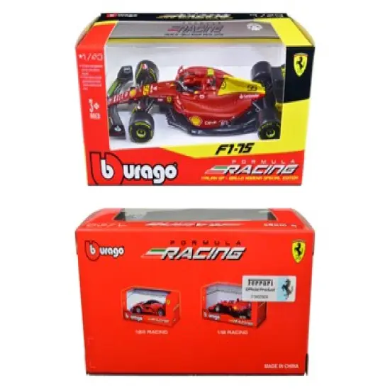 Ferrari F1-75 #55 "Giallo Modena" Formula One F1 Italian GP (2022) "Formula Racing" Series 1/43 Diecast Model Car by Bburago image {2}