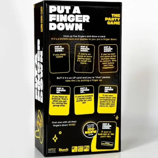 Hunch Studios Put a Finger Down Card Game: Creative Thinking Party Game, 2+ Players, 30-60 Minutes image {1}