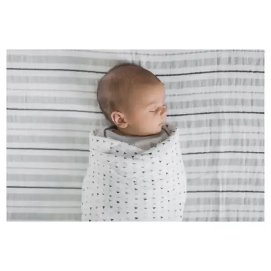 SwaddleDesigns Cotton Muslin Swaddle Blankets - Starshine Shimmer - 4pk - Sterling Gray image {2}