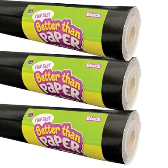 Teacher Created Resources&reg; Fun Size Better Than Paper&reg; Bulletin Board Roll, 18" x 12', Black, Pack of 3 image {3}