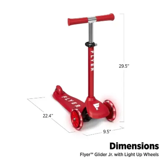 Radio Flyer Glider Junior Kick Scooter with Light Up Wheels: 3-Wheel, Ages 2-5, 44 lb Capacity image {2}