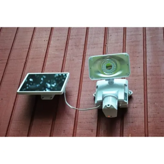 Maxsa Innovations Solar Powered Security Video Camera and Floodlight White: Weather-Resistant Outdoor Lights, Body Camera image {3}