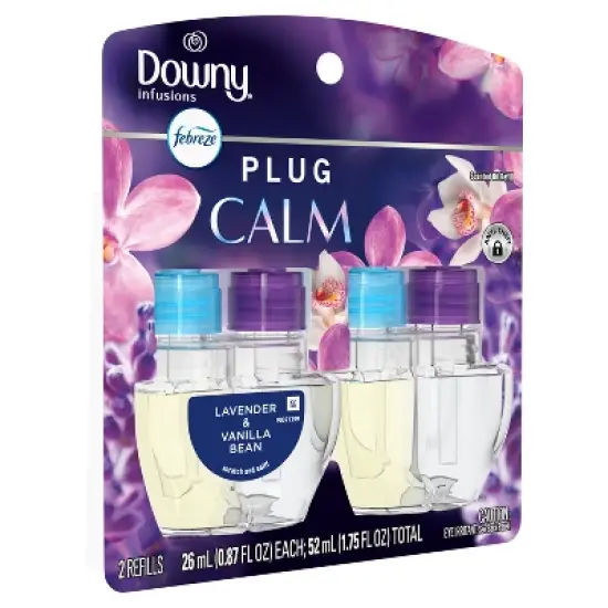 Febreze Downy Infusions Calm Plug Dual Air Freshener Refill - Lavender & Vanilla Bean - 1.75 fl oz/2pk image {9}